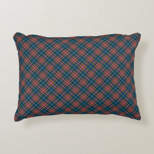 Coussin éclectique d'accent de plaid de ton de