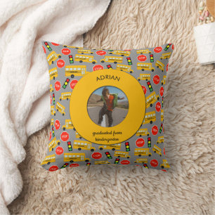 Coussin École Jaune Bus jardin d'enfants