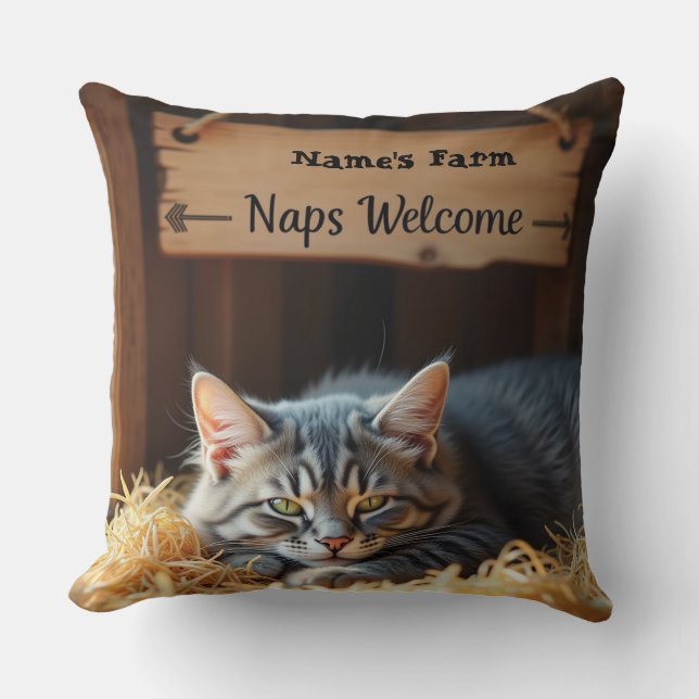 Coussin Écorce confortable Chat Farmhouse Jeu d'oreiller (Recto)