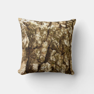 Coussin Écorce d'arbre II motif texturé naturel