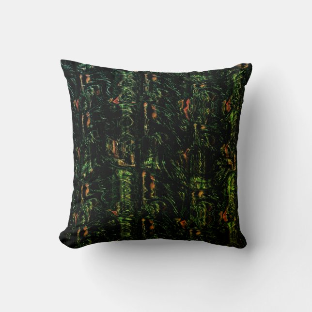 Coussin Écorce d'arbre sous verre martelé vert (Recto)