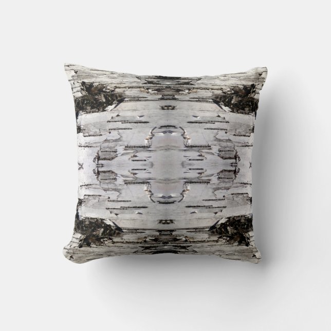 Coussin Écorce de bouleau de thème de Northwoods (Recto)