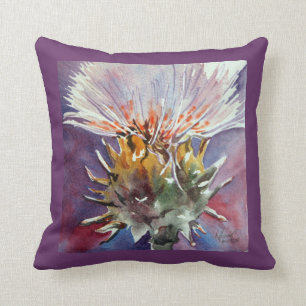 Coussin écossais de beaux-arts d'aquarelle de