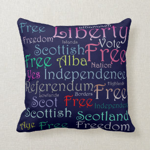 Coussin écossais de mot de l'indépendance