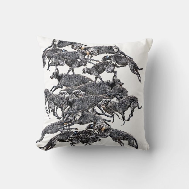 Coussin écossais deerhounds en goguette (Recto)