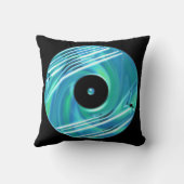 Coussin Écouteurs du DJ/coussin bleus disque de bleu (Verso)