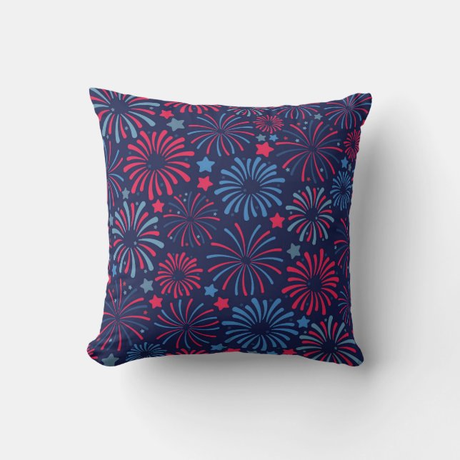 Coussin Écran de feux d'artifice vibrant (Recto)