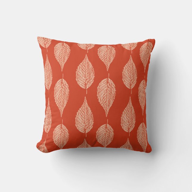 Coussin Écran Feuille de hêtre, Mandarin Orange (Recto)