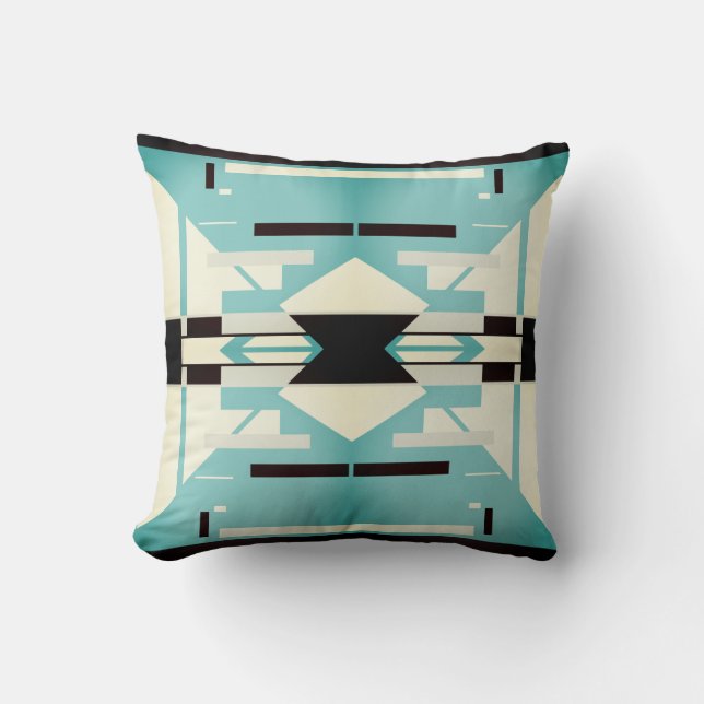 Coussin Ecran vert blanc noir symétrique sud-ouest (Recto)