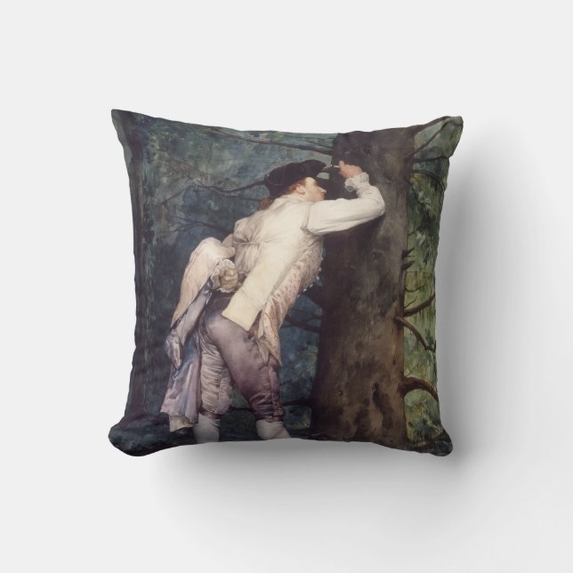 Coussin Écrire le nom de son amant sur un arbre (Romance) (Recto)