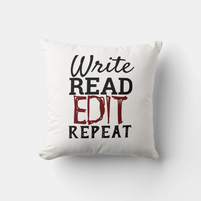 Coussin Écrire Lecture Modifier Répéter (Recto)