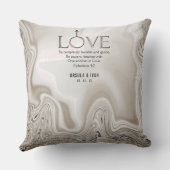 Coussin Écriture d'amour Verse Ephésiens 4:2 Mariage (Verso)