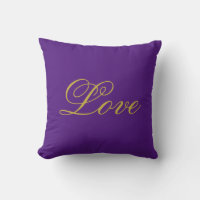 Écriture de couleur or amour calligraphie violette