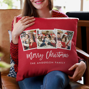 Coussin Écriture de la forme moderne 3 Rouge de Noël photo
