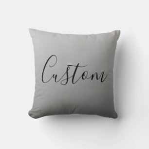 Coussin Écriture de texte noir éditable d'écriture moderne