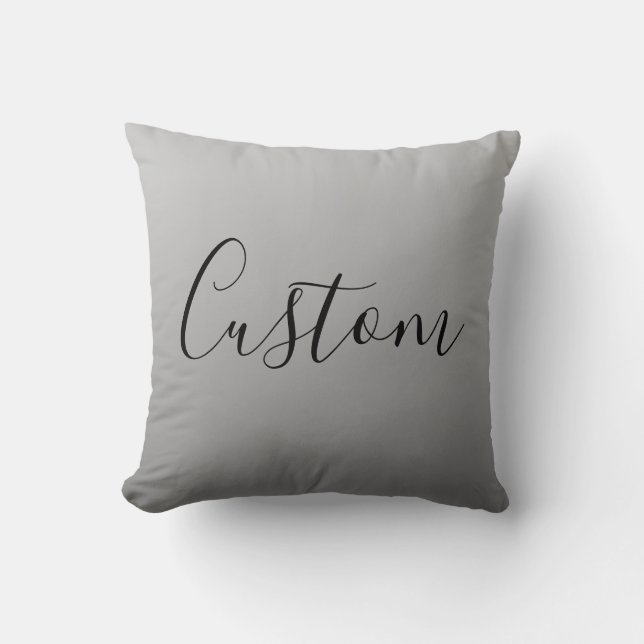 Coussin Écriture de texte noir éditable d'écriture moderne (Recto)