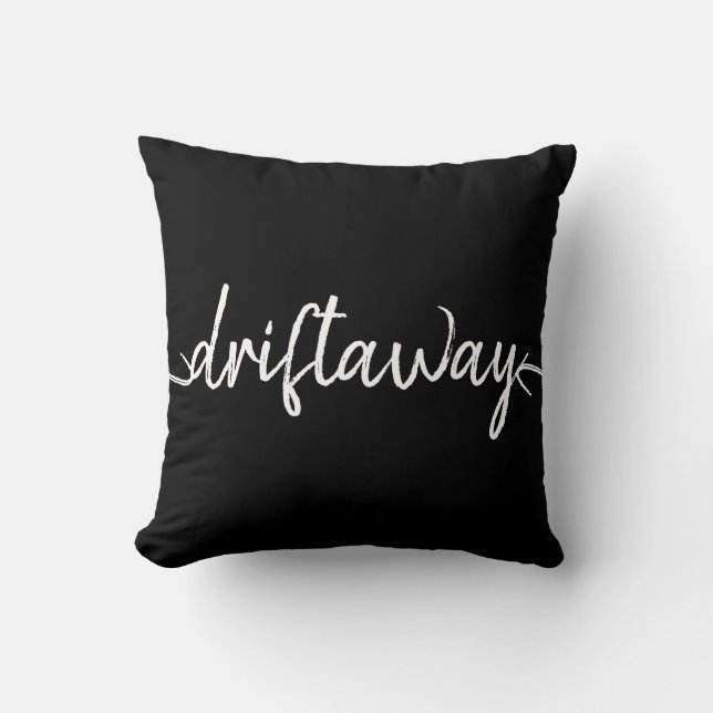 Coussin écriture du script nautique DRIFT AWAY (Recto)
