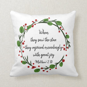 Coussin Écriture inspirante chrétienne de Noël