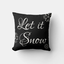 Coussin écriture LAISSEZ TOMBER LA NEIGE - typographie
