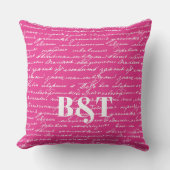 Coussin Écriture manuscrite Histoire d'amour Couple INITIA (Recto)