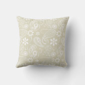 Coussin Ecru Paisley ; Floral (Verso)