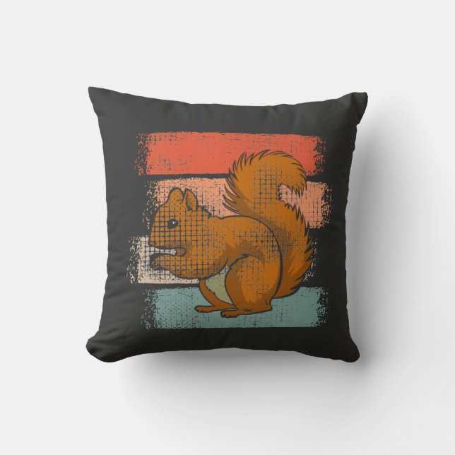 Coussin Écureuil Animal Rétro (Recto)