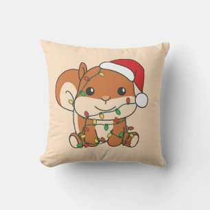 Coussin Écureuil de Noël Animaux d'hiver Écureuil de vacan
