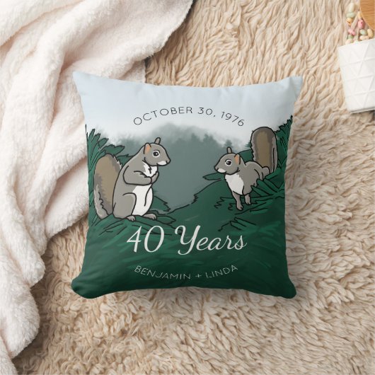 Coussin Écureuil du 40e anniversaire Mariage (Couverture)