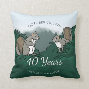 Coussin Écureuil du 40e anniversaire Mariage