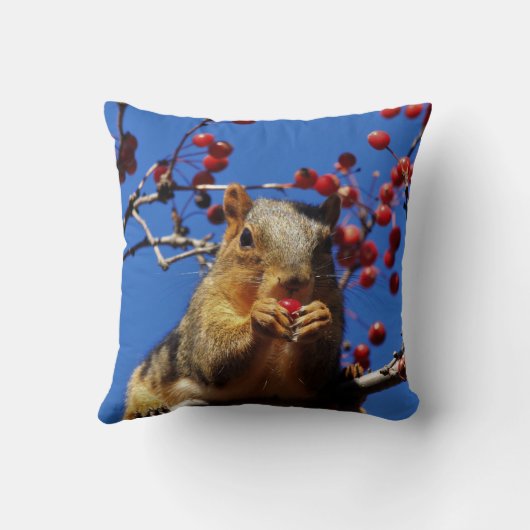 Coussin Écureuil mangeant l'oreiller à lancer du Berry Rou (Verso)