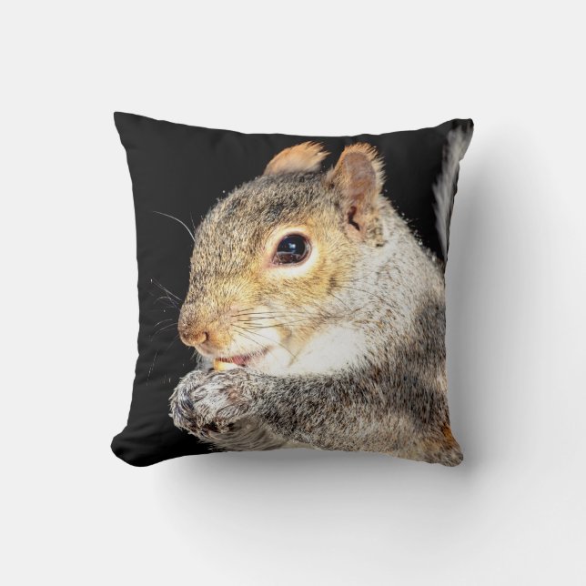 Coussin Écureuil mangeant une noix (Recto)