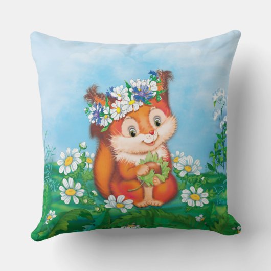 Coussin écureuil orange (Verso)