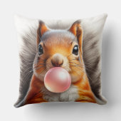 Coussin Écureuil roux mignon soufflant du bubble gum Fanta (Verso)