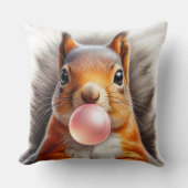 Coussin Écureuil roux mignon soufflant du bubble gum Fanta (Recto)