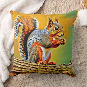 Coussin Écureuil vintage dans la nature