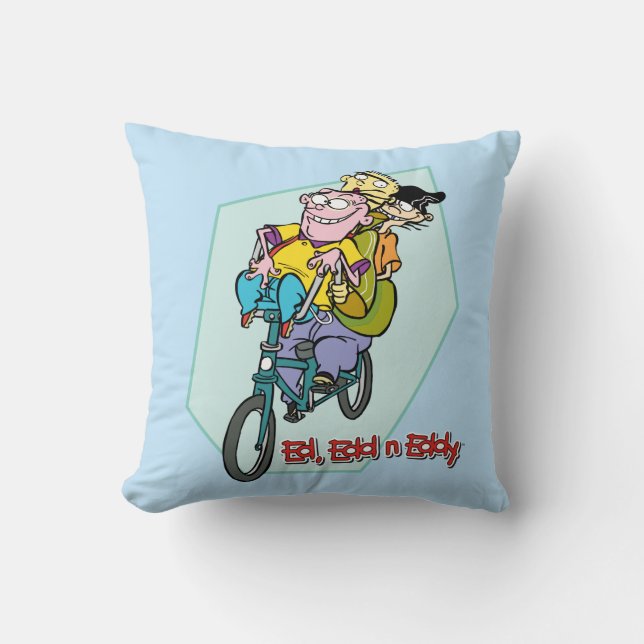Coussin Ed, Edd, n Eddy sur un vélo (Recto)