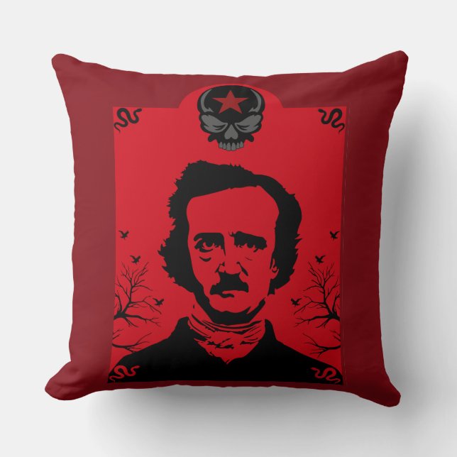 Coussin Edgar Allan Poe Black Raven (Recto)