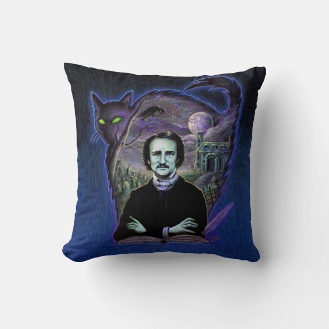 Coussin Edgar Allan Poe gothique (Recto)