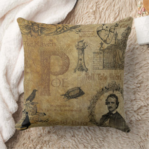 Coussin Edgar Allen Poe Jeu d'oreiller