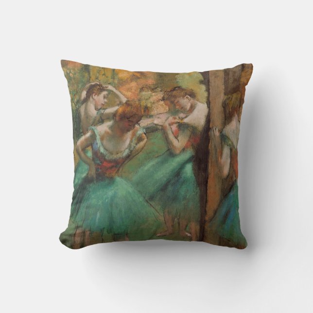 Coussin Edgar Degas Danseurs rose et vert (Recto)