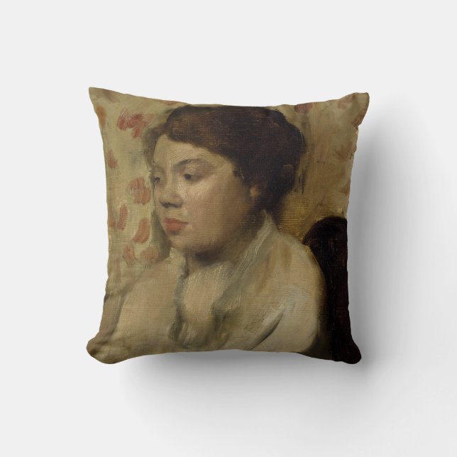 Coussin Edgar Degas Portrait d'une jeune femme peignant (Recto)