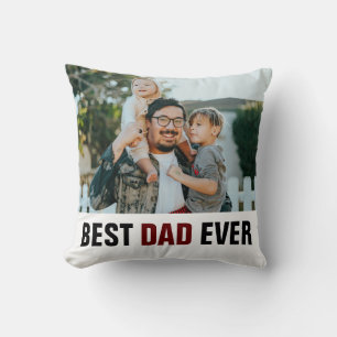 Coussin Edgy Maroon Meilleur papa Jamais Photo Fête des Pè