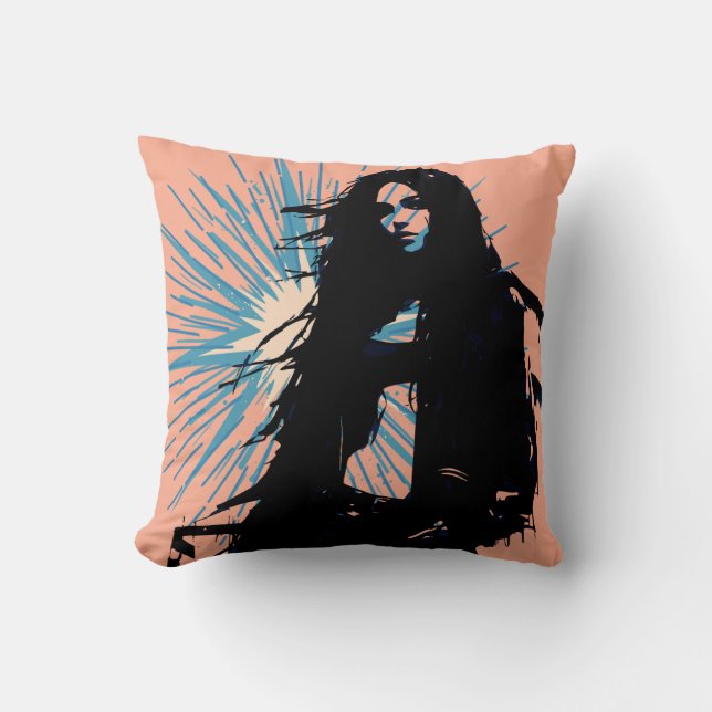 Coussin Edgy Woman Vector Art (Recto)