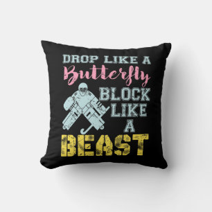 Coussin Édifice du gardien de but de hockey comme une bête