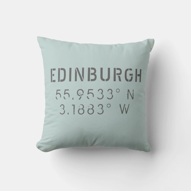 Coussin Edimbourg Longitude Latitude Jeu d'oreiller (Recto)