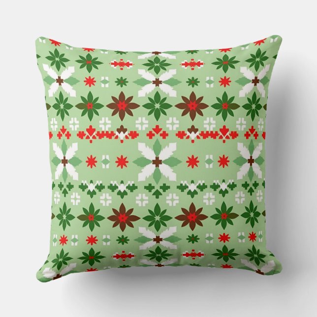 Coussin Édition 4 de Noël de Fair Isle scandinave (Verso)