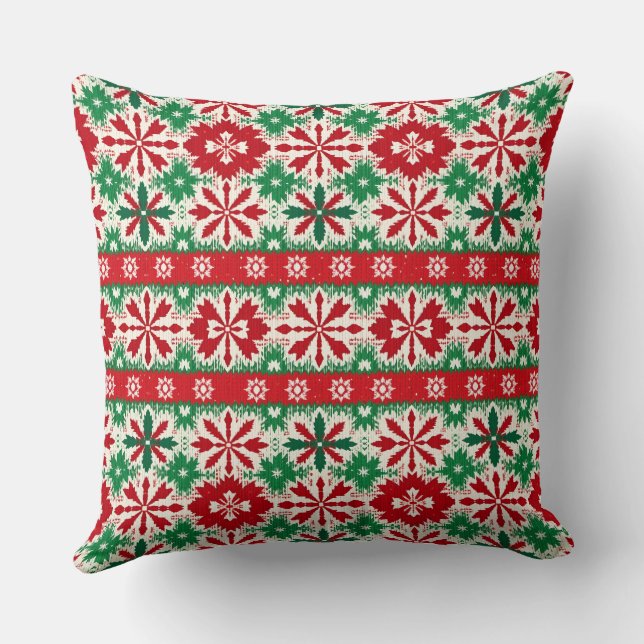 Coussin Édition de Noël 2 de Fair Isle scandinave (Verso)