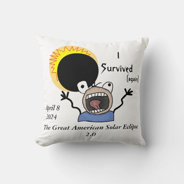 Coussin Édition de survie de l'éclipse solaire 2024 (Recto)