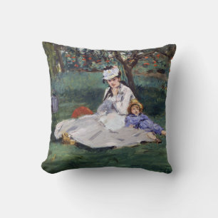 Coussin Edouard Manet - La famille Monet dans son jardin