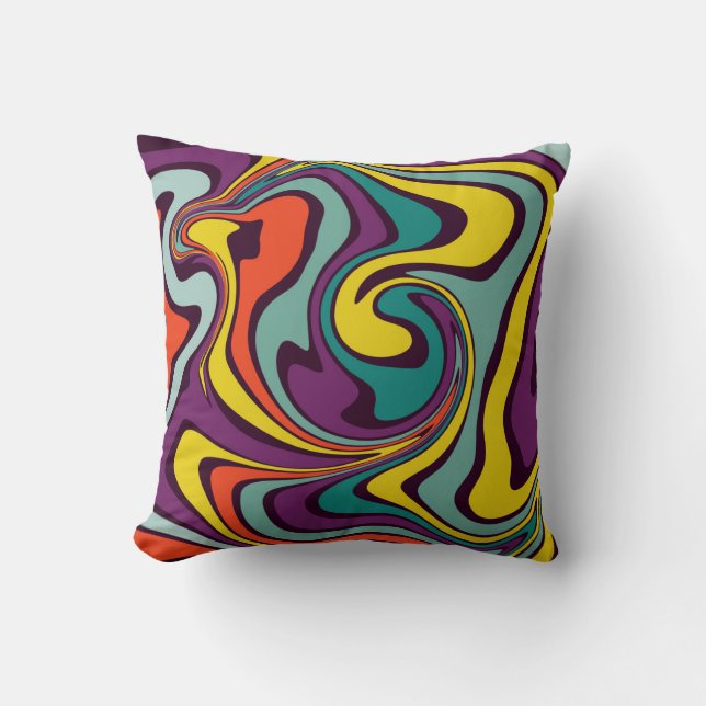 Coussin Effet de marbrage de peinture liquide Conflit déco (Recto)